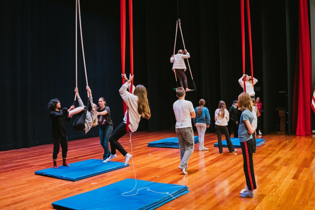 Day 1 - Students learning and enjoying aerial work with our special guest artists.